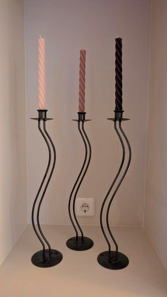 Drie prachtige vintage kandelaren, Huis en Inrichting, Woonaccessoires | Kandelaars en Kaarsen, Gebruikt, Kandelaar, 25 tot 50 cm