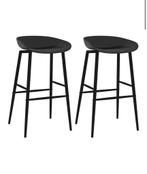 Barstoelen 2 st zwart, Huis en Inrichting, Barkrukken, Kunststof, Met voetsteun, Info@bargains-by-dj.nl, Nieuw