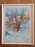 Mooie fotolijst van een saxofoon met bloemen en schrift, Ophalen of Verzenden, Nieuw
