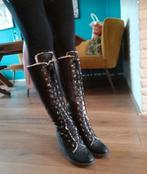 Invito leren laarzen met bont - Maat 40, Hoge laarzen, Zwart, Ophalen of Verzenden, Invito