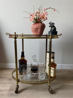 Vintage ovale messing trolley/bar cart Frankrijk, Zo goed als nieuw, Ophalen