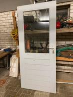Zeer mooie hardhouten buitendeur. 88x201.5 links draaiend, Doe-het-zelf en Verbouw, Deuren en Horren, Ophalen of Verzenden, 200 tot 215 cm