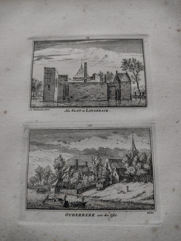 185/186 Langerak het Slot en Ouderkerk Kopergravure dl 3 beschikbaar voor biedingen