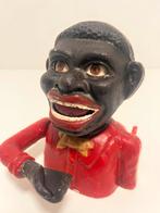 Antieke mechanische spaarpot gietijzer Engeland, Ophalen of Verzenden, Zo goed als nieuw, Metaal of Blik, Overige thema's