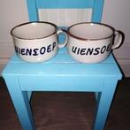 Soepkommen van aardewerk voor uiensoep vintage 2 stuks, Huis en Inrichting, Keuken | Servies, Ophalen, Gebruikt, Kom(men), Overige stijlen