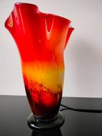 Italië Design Tafellamp Glas Oranje Zwart Rood Murano Style, Ophalen of Verzenden