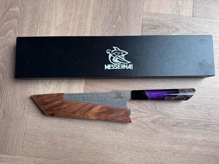 Messerhai Damascus Japans Mes, Huis en Inrichting, Keuken | Bestek, Nieuw, Bestekset, Overige materialen, Vaatwasserbestendig