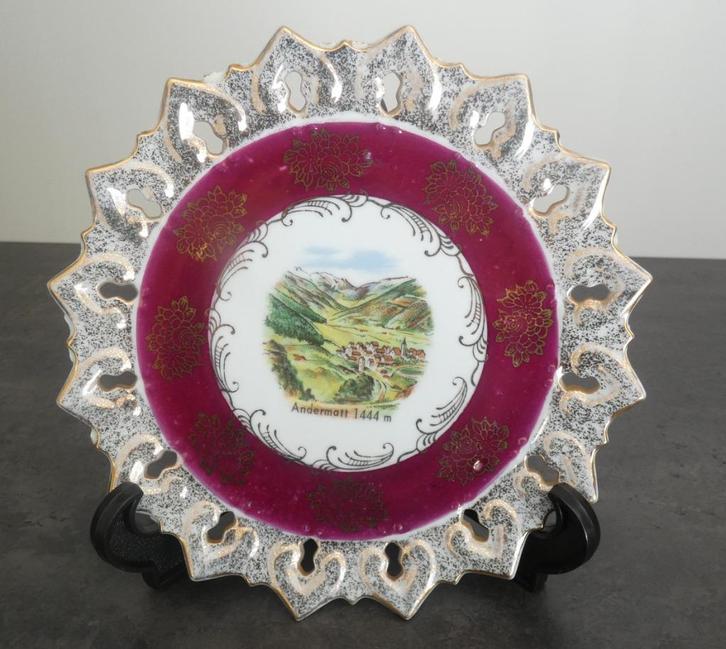 Switzerland (sier) wandbord - Limoges stijl [1792-A], Antiek en Kunst, Antiek | Porselein, Ophalen