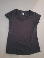 Queentex Organic textiel zwarte shirt ronde hals met kant, Zwart, Maat 42/44 (L), Ophalen of Verzenden, Zo goed als nieuw