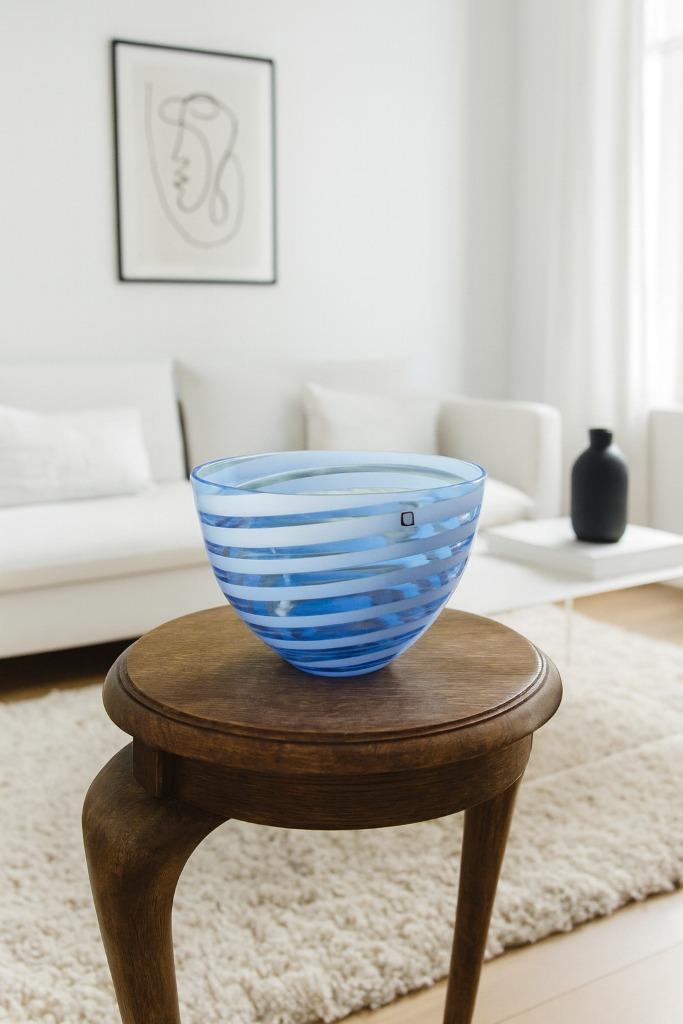 Design schaal – Ø 22,5 cm, hoogte 17,5 cm, Huis en Inrichting, Woonaccessoires | Schalen en Manden, Zo goed als nieuw, Rond, Glas