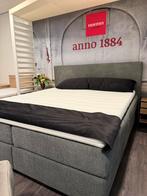 Norma 1884 boxspring 180x200 opruiming nieuw uit showroom, Ophalen, 180 cm, 200 cm, Grijs