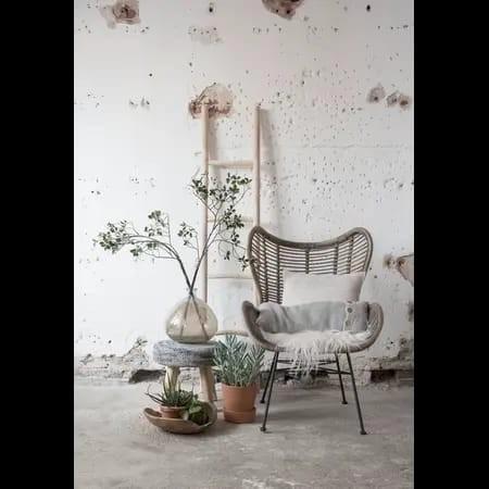 Mooie rotan fauteuil Bali - De Troubadours Interieurs, Huis en Inrichting, Fauteuils, Zo goed als nieuw, Metaal, Riet of Rotan