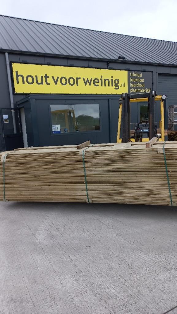 Geimpregneerde BLOKHUTDELEN 27 x 130mm L. 3600/ 4800mm, Tuin en Terras, Palen, Balken en Planken, Nieuw, Planken, 250 cm of meer