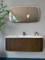 Badmeubel walnoot half rond 120cm, goedkoopste van Ned, Huis en Inrichting, Badkamer | Badkamermeubels, 100 tot 150 cm, Nieuw