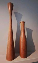 Twee MCM teak houten kandelaars / jaren 60, Ophalen