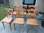 6 teakhouten eetkamerstoelen, Ophalen, Zo goed als nieuw