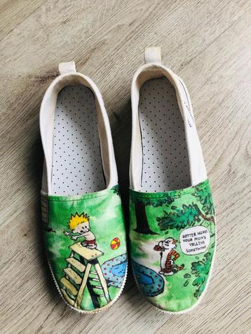 Used Calvin and Hobbes shoes, maat 38, hand-painted beschikbaar voor biedingen
