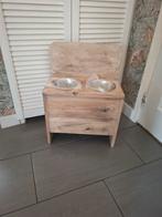 Houten voer drinkbakstandaard met achterwand, div maten, Info@rwhoutidee.nl, Nieuw, Ophalen of Verzenden, RW Houtidee