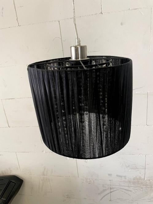 Hanglamp – zwart met vallende kralen, Huis en Inrichting, Lampen | Hanglampen, Zo goed als nieuw, Minder dan 50 cm, Ophalen