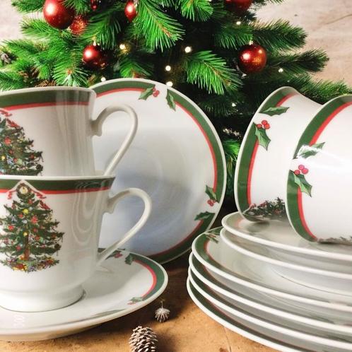 4 Persoons 12 delig Kerst Ontbijtservies AM/63 Amsterdam, Huis en Inrichting, Keuken | Servies, Nieuw, Compleet servies, Overige stijlen