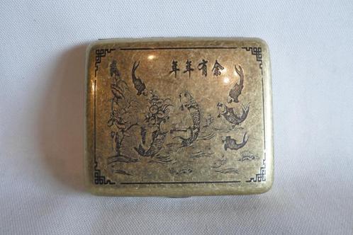 Chinees Doosje Koi Karpers Chinese Karakters, Antiek en Kunst, Kunst | Niet-Westerse kunst, Ophalen of Verzenden