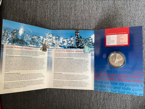 Het 400 jaar nederland – manhattan vijfje zilver, Postzegels en Munten, Munten | Nederland, Euro's, Koningin Beatrix, Zilver, Ophalen of Verzenden