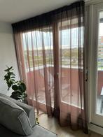 Bruine vitrage, gordijnen, Huis en Inrichting, Ophalen, Zo goed als nieuw, 200 cm of meer