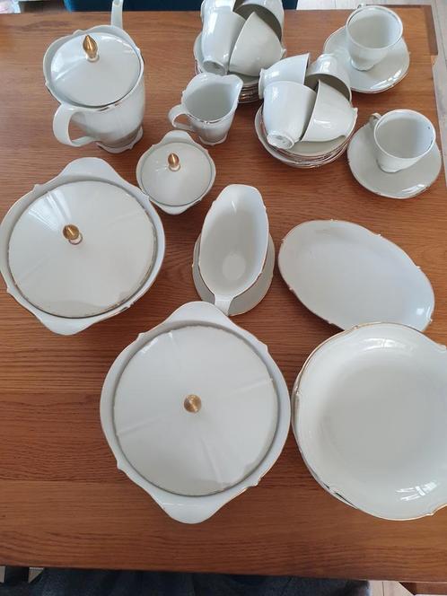 25 delig servies Winterling ecru met goud randje, Antiek en Kunst, Antiek | Servies compleet, Ophalen