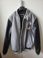 Stoer grijs/zwart jasje met leerlook mouwen, maat S., Kleding | Dames, Ophalen, Zo goed als nieuw, Clockhouse, Maat 36 (S)