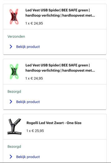 Ledverlichting vest 4 stuks nieuw  beschikbaar voor biedingen