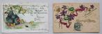 Twee paaskaarten uit begin 1900. Franstalig, in relief, Diversen, Pasen, Verzenden