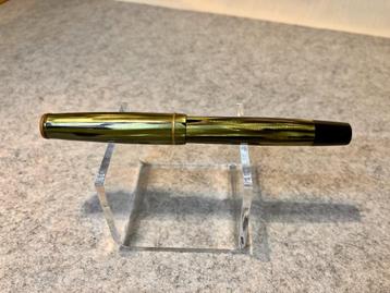 Merlin 33 vulpen groen gemarmerd celluloid 14K nib ca.1952 beschikbaar voor biedingen