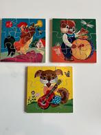 3 Vintage houten kinderpuzzels, Ophalen of Verzenden, Minder dan 10 stukjes, Zo goed als nieuw, 6 maanden tot 2 jaar