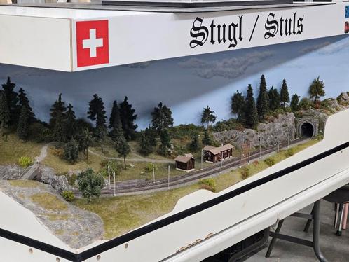 Digitale Tweeluik Modelspoorbaan Rhatische Bahn (N) 140x70, Hobby en Vrije tijd, Modeltreinen | N-Spoor, Gebruikt, Overige typen