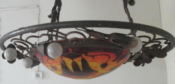 uitzonderlijke art deco lamp Schneider Le Verre Francais, Antiek en Kunst, Antiek | Lampen, Ophalen