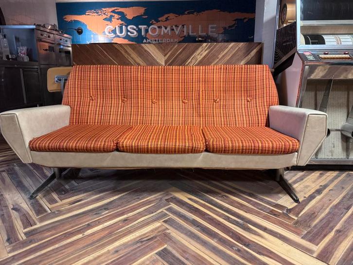 Vintage DSC Dyker 70 Bankstel bank plus 2 fauteuils, Huis en Inrichting, Fauteuils, Gebruikt, Stof, 125 cm of meer, 75 tot 100 cm