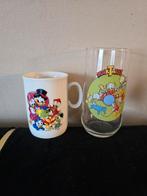Disney Ducktales vintage mok en glas, Ophalen of Verzenden, Zo goed als nieuw, Servies