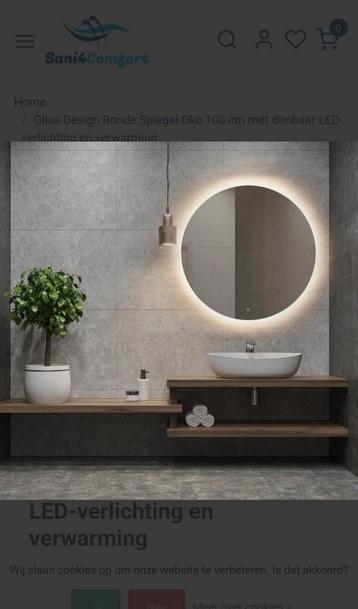 Gliss Design Oko Ronde Spiegel 100 cm met LED & Verwarming beschikbaar voor biedingen