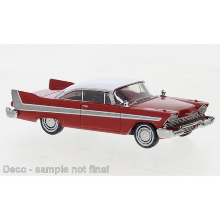 Brekina 19675 Plymouth Fury 1958 red/white 1:87, Hobby en Vrije tijd, Modelauto's | 1:87, Nieuw, Auto, Brekina, Ophalen of Verzenden