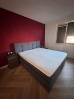 Boxspring 180X200 blauw hoofdbord, Ophalen, Gebruikt, Blauw, Tweepersoons