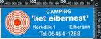 Sticker: Camping Het Eibernest - Eibergen (3), Ophalen of Verzenden, Zo goed als nieuw, Bedrijf of Vereniging