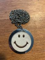 Vintage Smiley Ketting - Jaren 70, Gebruikt, Ophalen of Verzenden, Zilver, Overige materialen