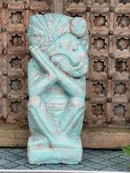 Beeld uit Bali Indonesie Balinees beeld van beton blauw 51cm, Huis en Inrichting, Woonaccessoires | Overige, Nieuw, Ophalen of Verzenden
