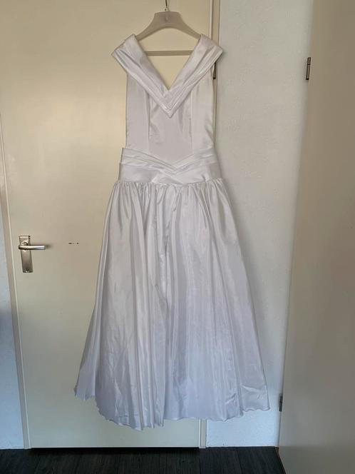 Zijde Modéca bruidsjurk Frans Molenaar, Kleding | Dames, Trouwkleding en Trouwaccessoires, Zo goed als nieuw, Trouwjurk, Wit, Ophalen of Verzenden
