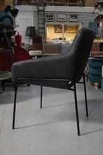 Luxe eetkamerstoelen Jolly Jess Design metaal leer zwart, Nieuw, Vijf, Zes of meer stoelen, Metaal, Zwart