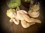 Plaquette Engel Cupido antiek Vintage brocante beeld pastel, Antiek en Kunst, Ophalen of Verzenden
