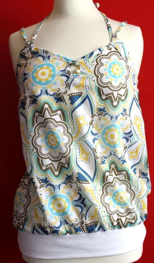 Nieuwe witte bedrukte katoen top. Maat 40, Kleding | Dames, Tops, Nieuw, Maat 38/40 (M), Wit, Zonder mouw, Ophalen of Verzenden