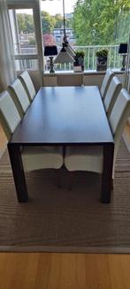 Eetkamertafel met 6 stoelen, Huis en Inrichting, Tafels | Eettafels, Ophalen, 200 cm of meer, 50 tot 100 cm, Zo goed als nieuw