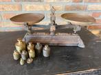 Brocante oude Force weegschaal, incl 9 gewichten, Antiek en Kunst, Ophalen of Verzenden
