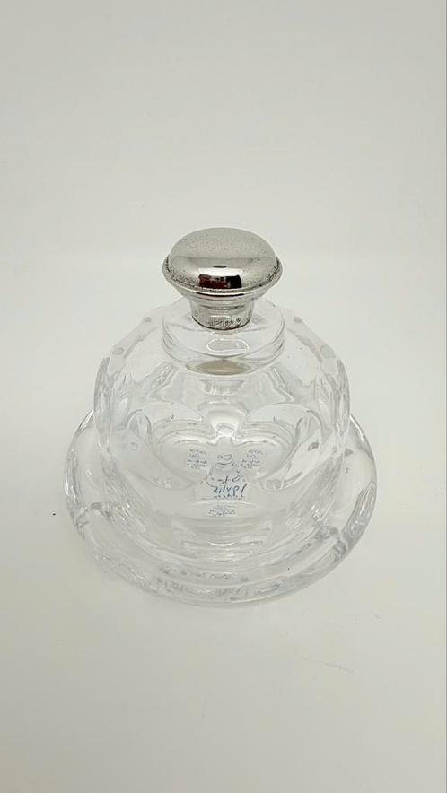 Heel gave kristallen botervloot met écht zilveren knop., Antiek en Kunst, Antiek | Goud en Zilver, Zilver, Ophalen of Verzenden